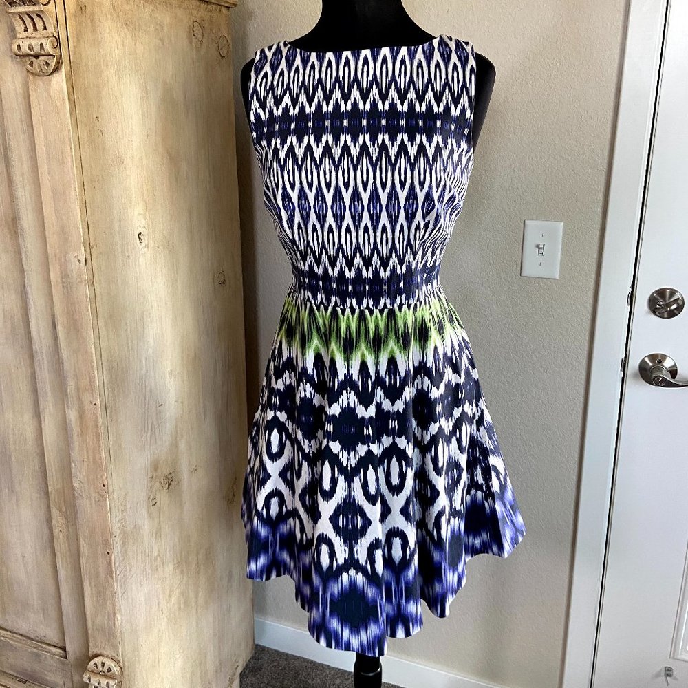 Geometric Print Fit & Flare Cocktail Dress